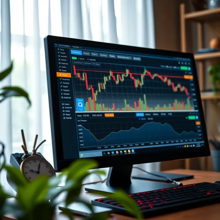User interface of Quotex trading platform on desktop computer