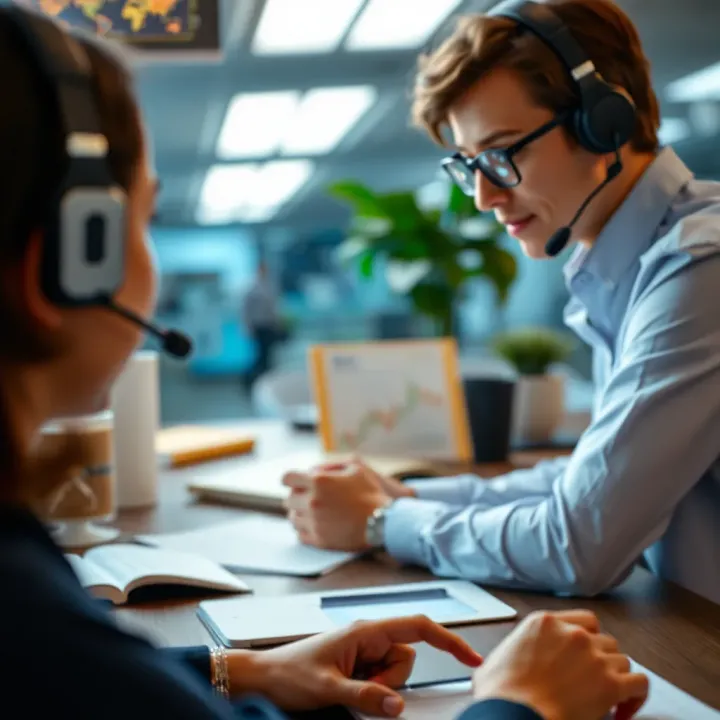 Customer support representative assisting investor with financial inquiries
