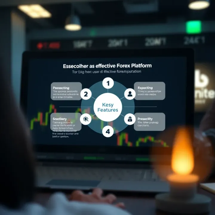 Diagram illustrating criteria for selecting an effective forex trading platform with key features highlighted