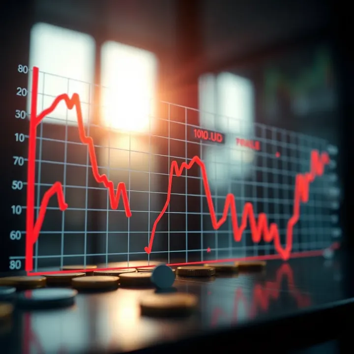 Graph depicting a sharp decline in cryptocurrency values illustrating market crash