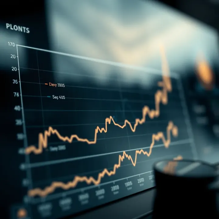 Graph showing potential growth and risks associated with cryptocurrency investments