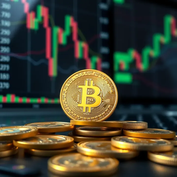 Concepts and Basics of Cryptocurrency Trading Digital representation of cryptocurrency coins with financial charts in background