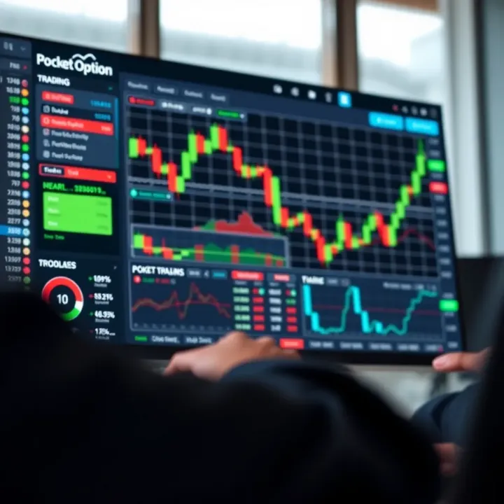 Interface of Pocket Option platform showing trading charts and tools