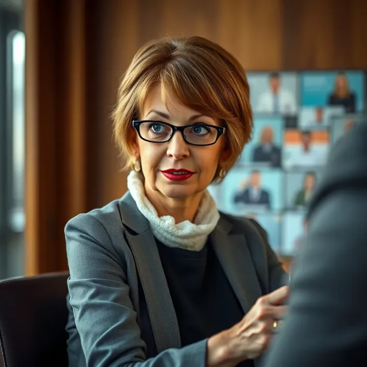 Portrait of Elaine Andriejanssen during a journalistic interview