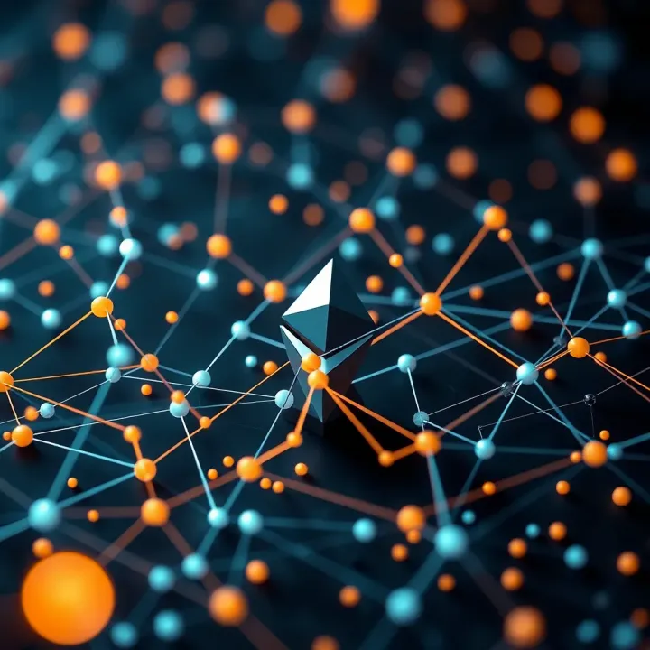 Illustration of Ethereum blockchain network highlighting recent upgrades and regulatory impacts