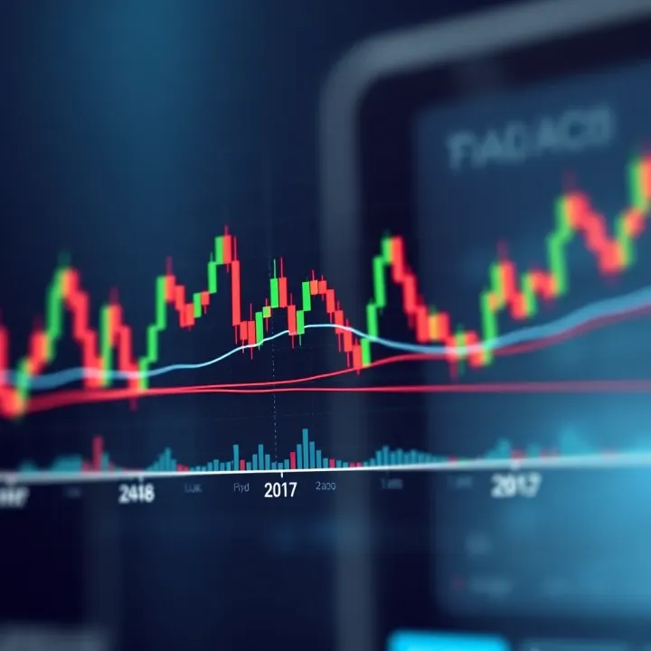 Graph showing financial price movement with highlighted Fibonacci retracement levels