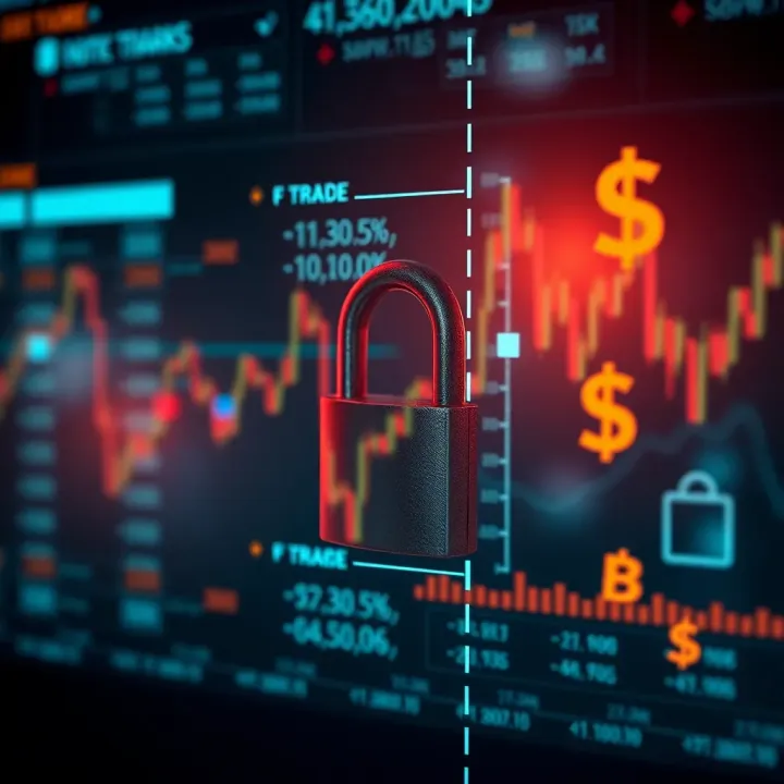 Security Features in Forex Trading Platforms Secure trading environment with digital locks and currency symbols