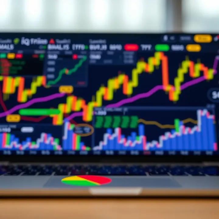Colorful PNG icons showcasing various trading tools and charts for investment platform