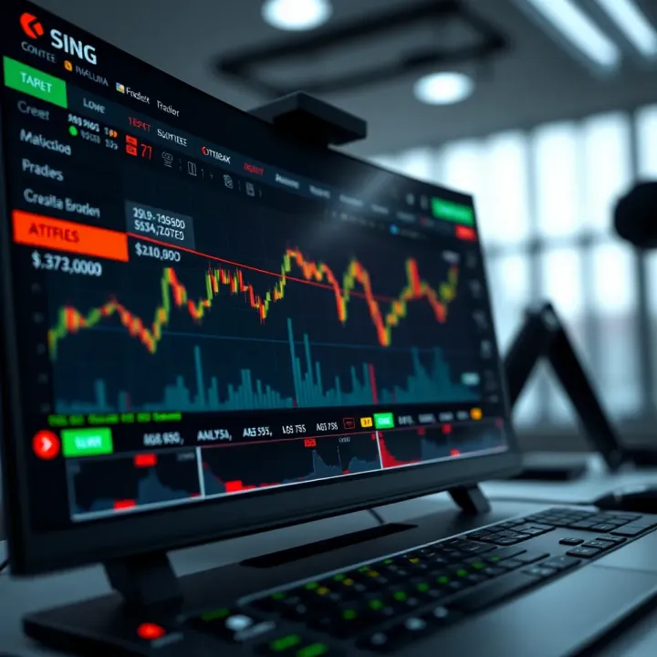 Detailed interface of Quotex Sing platform showing trading options and chart analytics