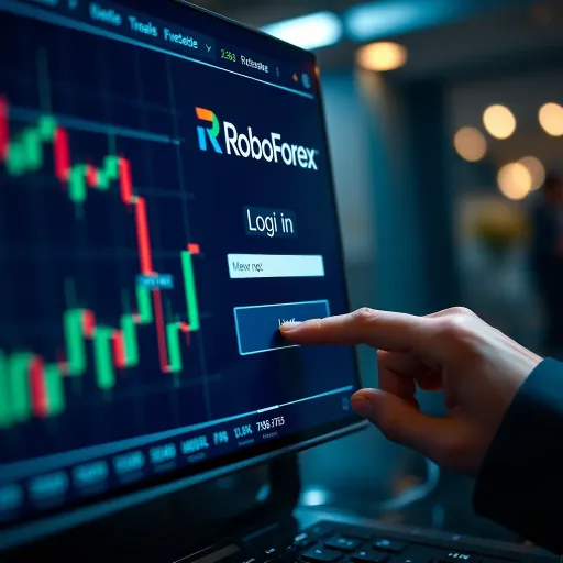 Login Interface of RoboForex Platform User entering login credentials on RoboForex platform interface