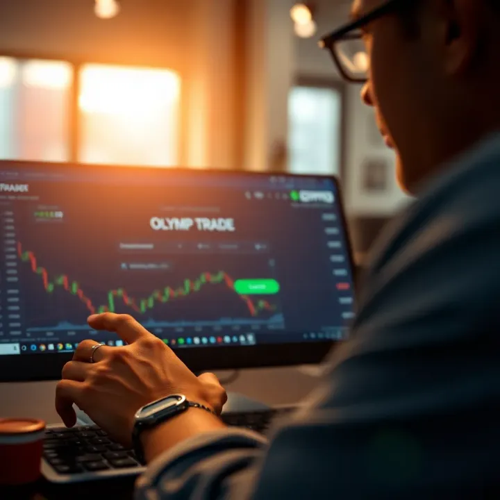 User entering login credentials on the Olymp Trade platform interface