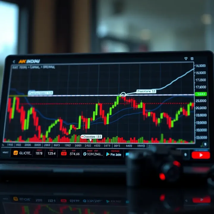 Graphical representation of Ichimoku in use highlighting support and resistance levels and trading signals for market analysis