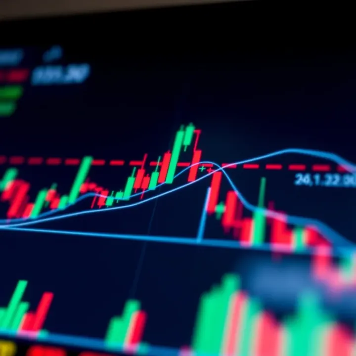 Chart showing trading signals on IQ Option platform with indicators and trend lines