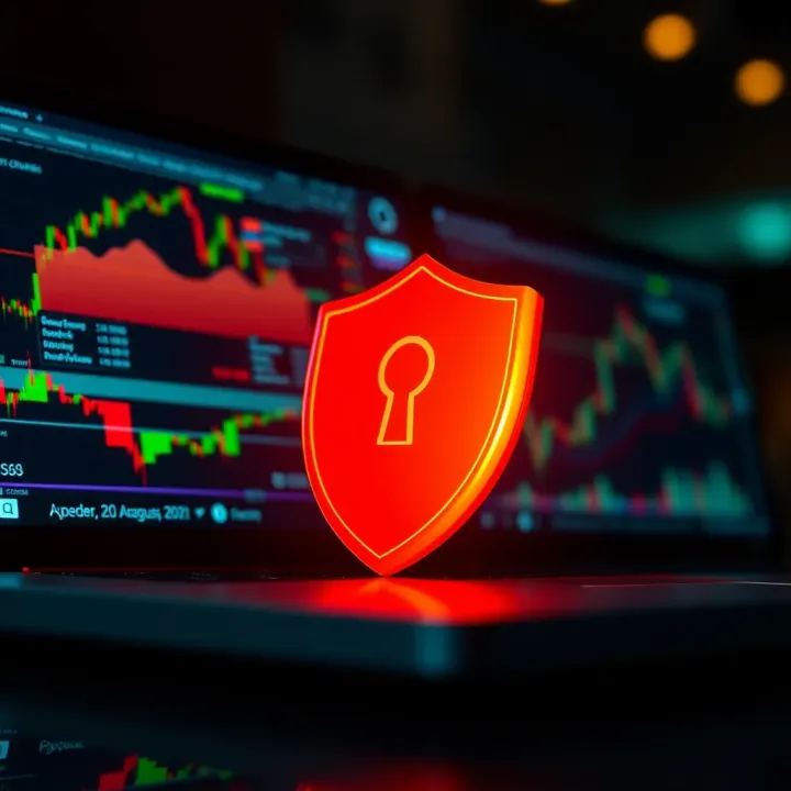 Conceptual illustration of investment protection and risk management in online trading