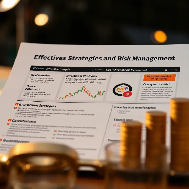 Graphic illustrating key investment strategies and risk management techniques for trading