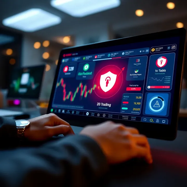 Graphical interface highlighting security features and user tools on IQ Cent platform