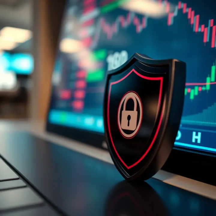 Security shield icon representing online trading safety and regulations