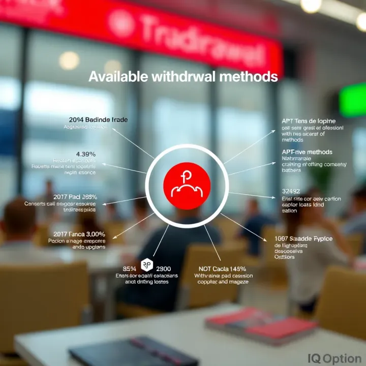Illustration showing various withdrawal methods available on IQ Option platform