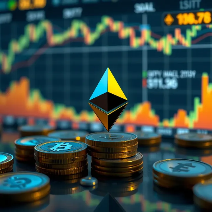Visual representation of market factors influencing Ethereum value including supply demand and investor sentiment