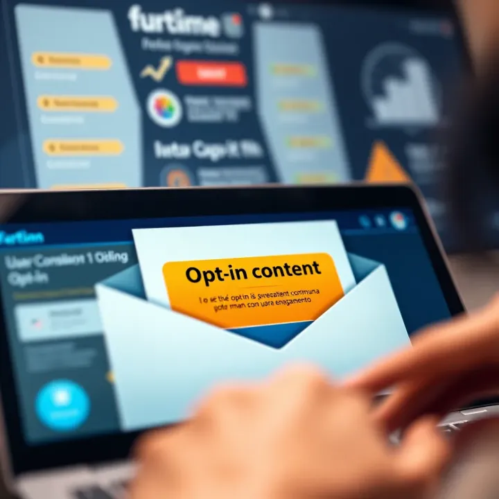 Illustration of an email inbox with a highlighted opt-in confirmation message symbolizing user consent