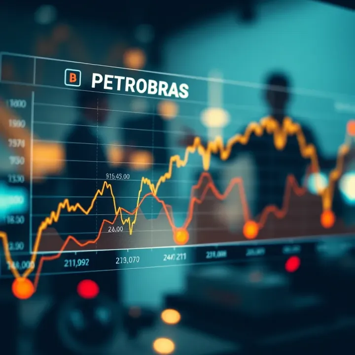 Graph showing stock price trends of Petrobras over time with highlighted dividend payouts