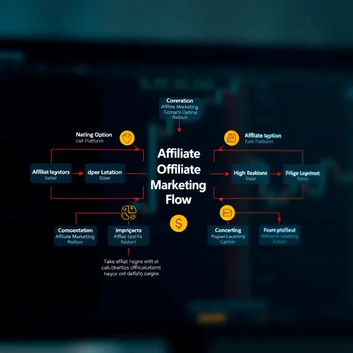 Affiliate Marketing Flow for Pocket Option Diagram illustrating the affiliate marketing flow for Pocket Option platform