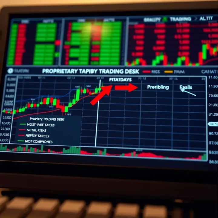 Chart comparing benefits and risks associated with proprietary trading desks versus traditional brokerage firms