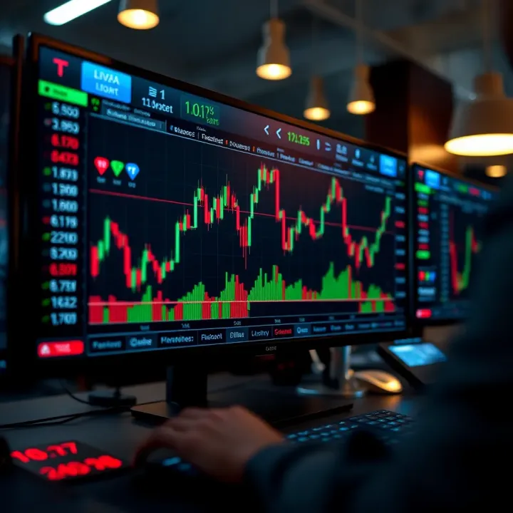Interface displaying real-time trading charts on an online platform