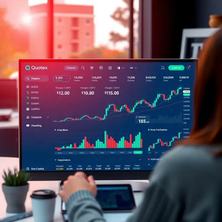 Dashboard displaying trading options and analytics on Quotex platform