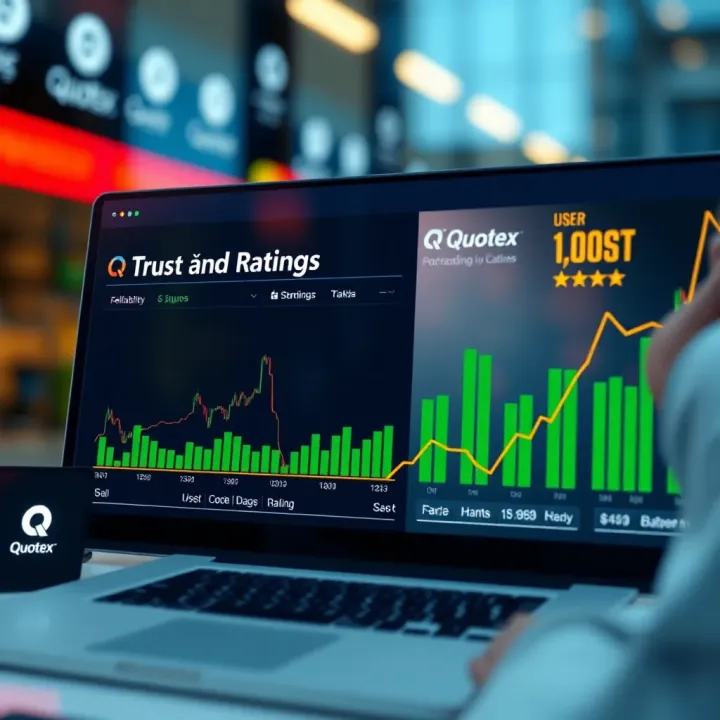 Graph showing reliability and user trust ratings for online trading platform