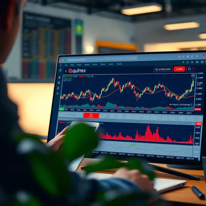 Interactive web trading platform interface showing financial charts and trading options