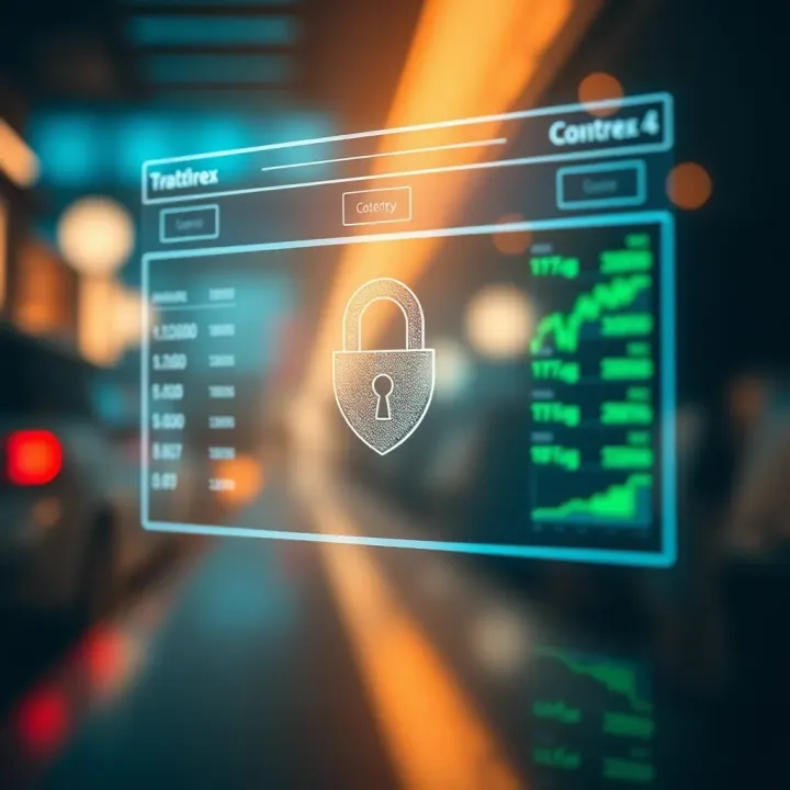 Visual representation of security features and transparent fee structure in financial trading