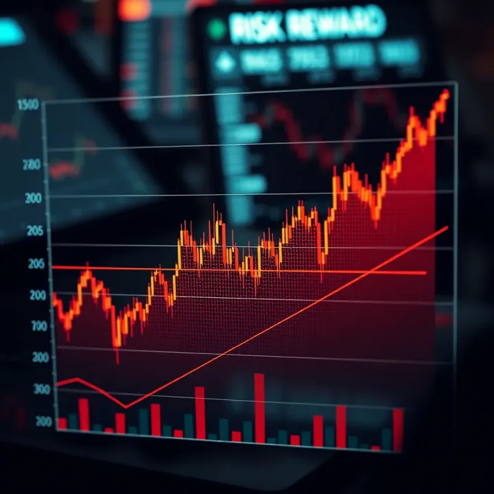 Graph showing risk and reward balance in derivative trading within financial markets