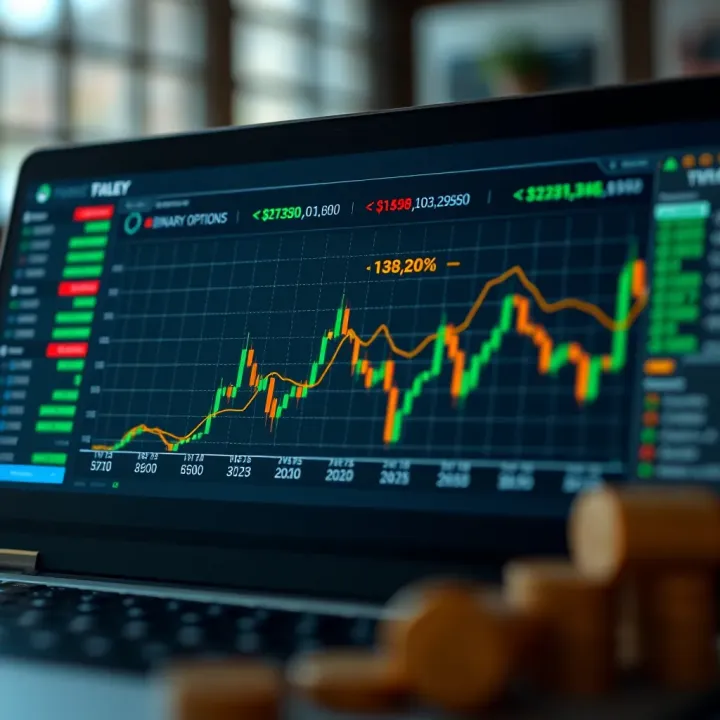 Graph showcasing risks and advantages associated with binary options and forex investments
