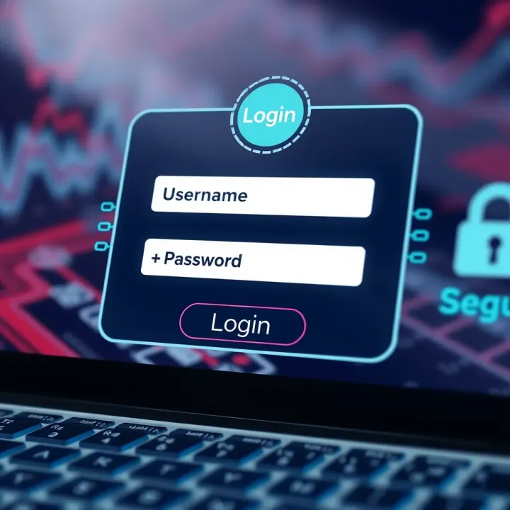 Secure login interface showing fields for username and password on a digital platform