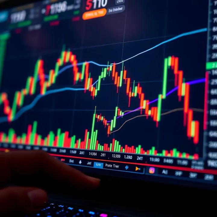 Graph showing digital trading trends and strategies for binary options market