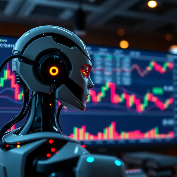 Algorithmic trading bot analyzing Forex market data on digital interface