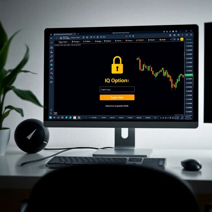 Secure Access to IQ Option on Computer Secure login screen of IQ Option platform emphasizing user safety and account protection